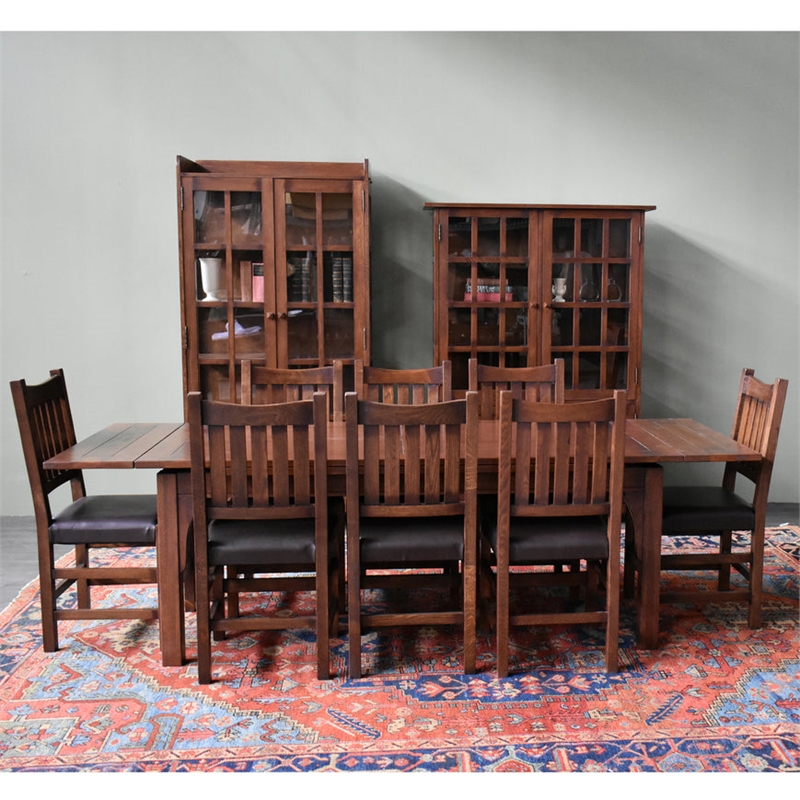 Crafters and Weavers Arts and Crafts Solid Wood Stow Leaf Table in Walnut