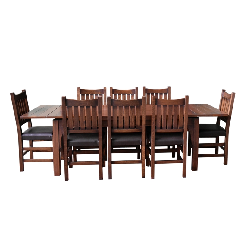 Crafters and Weavers Arts and Crafts Solid Wood Stow Leaf Table in Walnut