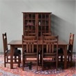 Crafters and Weavers Arts and Crafts Solid Wood Dining Table Set in Walnut Oak