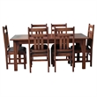 Crafters and Weavers Arts and Crafts Solid Wood Dining Table Set in Walnut Oak