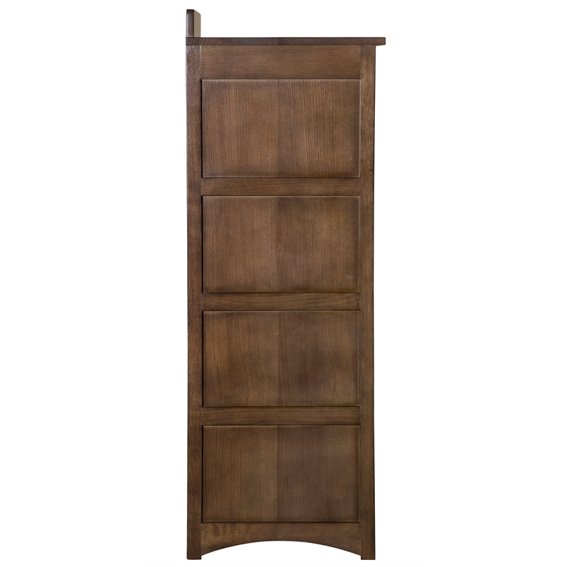 Crafters and Weavers Arts and Crafts 4-Drawer Wood File Cabinet in Walnut
