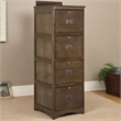 Crafters and Weavers Arts and Crafts 4-Drawer Wood File Cabinet in Walnut