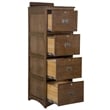 Crafters and Weavers Arts and Crafts 4-Drawer Wood File Cabinet in Walnut