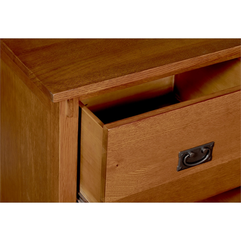 Crafters and Weavers Arts and Crafts 2-Drawer Wood Lateral File Cabinet in Oak
