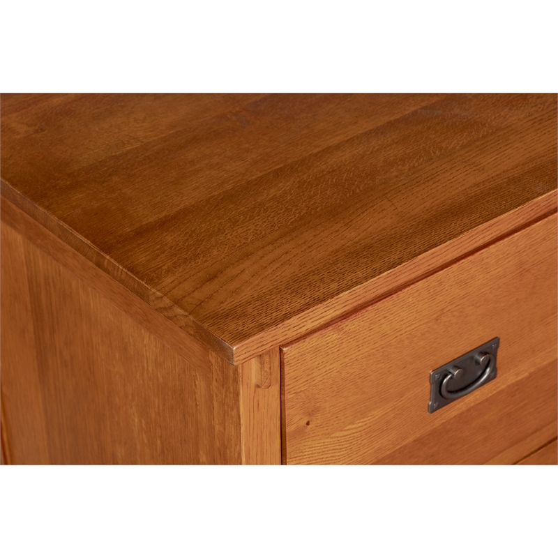 Crafters and Weavers Arts and Crafts 2-Drawer Wood Lateral File Cabinet in Oak