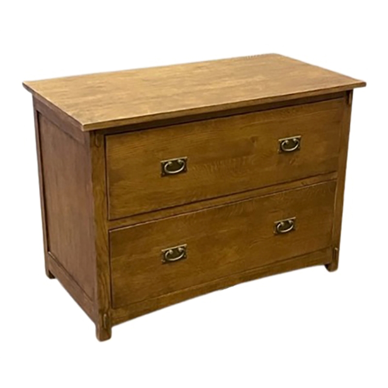 Crafters and Weavers Arts and Crafts 2-Drawer Wood Lateral File Cabinet in Oak