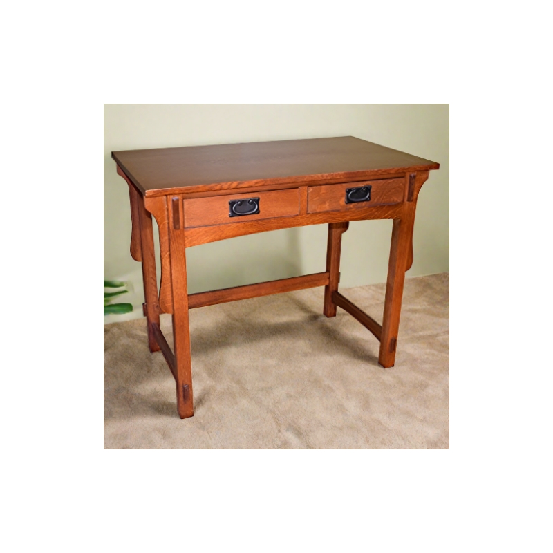 Crafters and Weavers Arts and Crafts Wood Library Table in Cherry