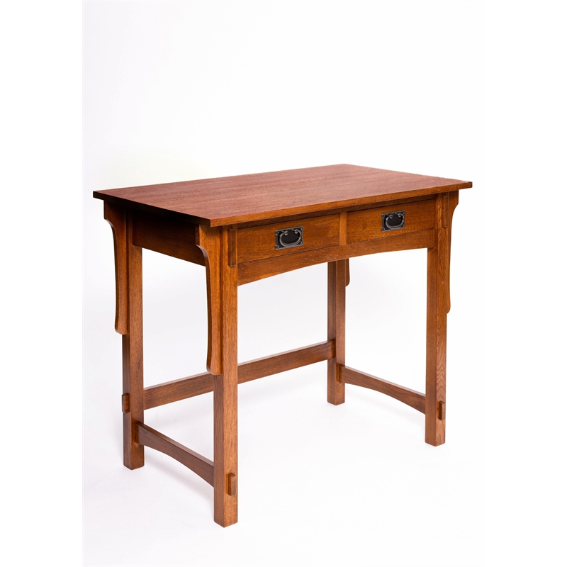 Crafters and Weavers Arts and Crafts Wood Library Table in Cherry