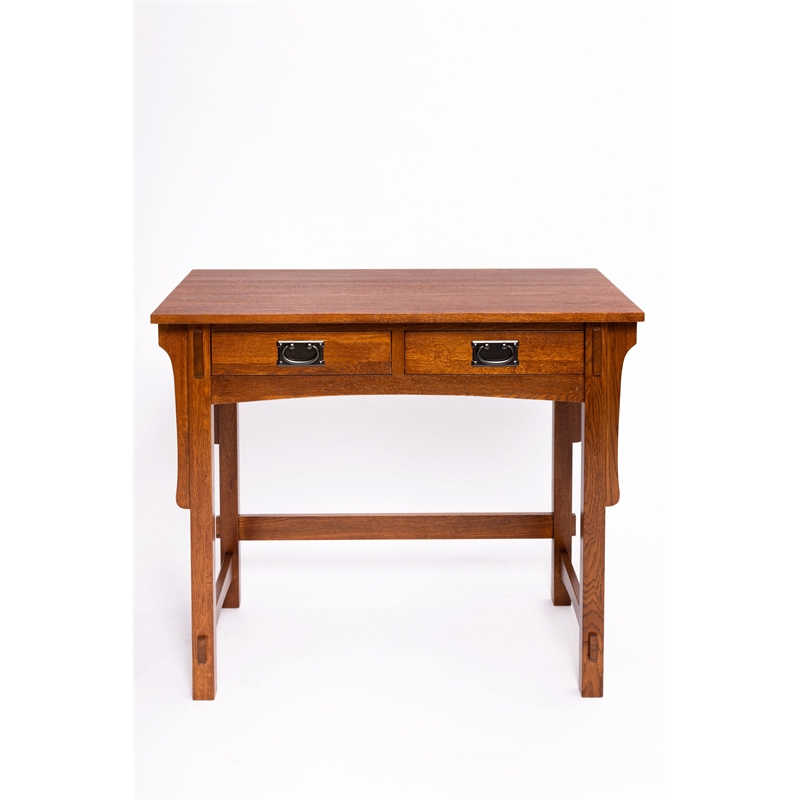 Crafters and Weavers Arts and Crafts Wood Library Table in Cherry