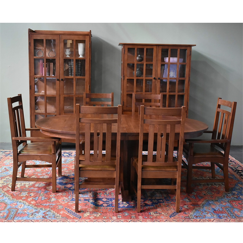 Crafters and Weavers Arts and Crafts Solid Wood Dining Table in Cherry