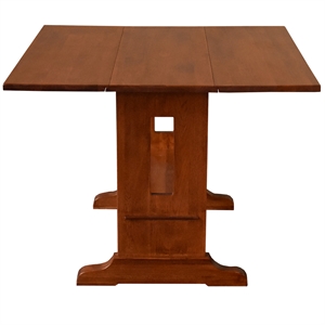 Crafters and Weavers Arts and Crafts Solid Wood Drop Leaf Dining Table in Cherry