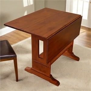 Crafters and Weavers Arts and Crafts Solid Wood Drop Leaf Dining Table in Cherry