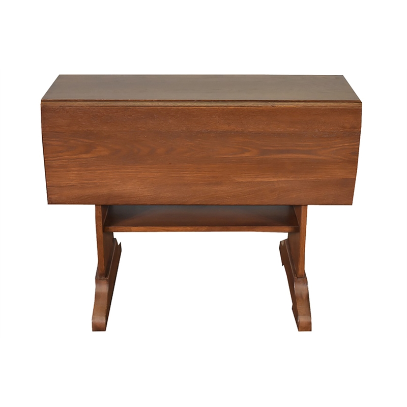 Crafters and Weavers Arts and Crafts Solid Wood Drop Leaf Dining Table in Walnut