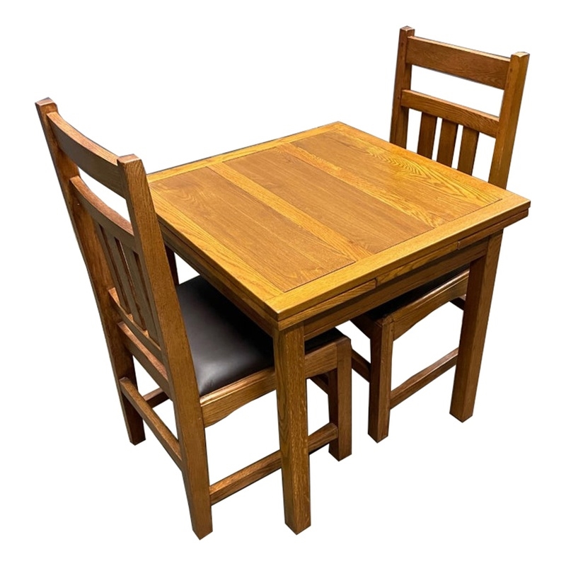 Crafters and Weavers Arts and Crafts Solid Wood Kitchen Table Set in Brown
