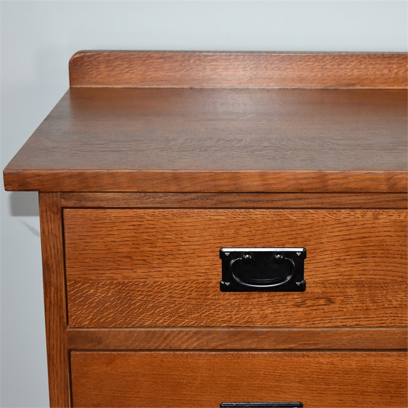 Crafters and Weavers Craftsman 6-Drawer Solid Wood Dresser in Cherry Oak