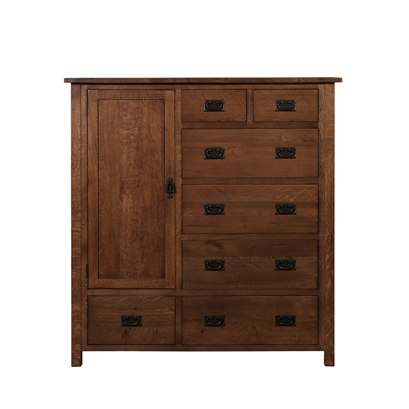 Crafters and Weavers Craftsman 2-Shelf Solid Wood Chest in Walnut