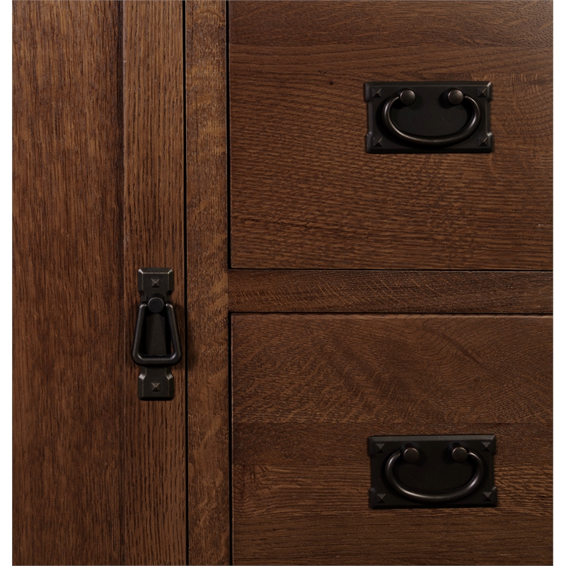 Crafters and Weavers Craftsman 2-Shelf Solid Wood Chest in Walnut