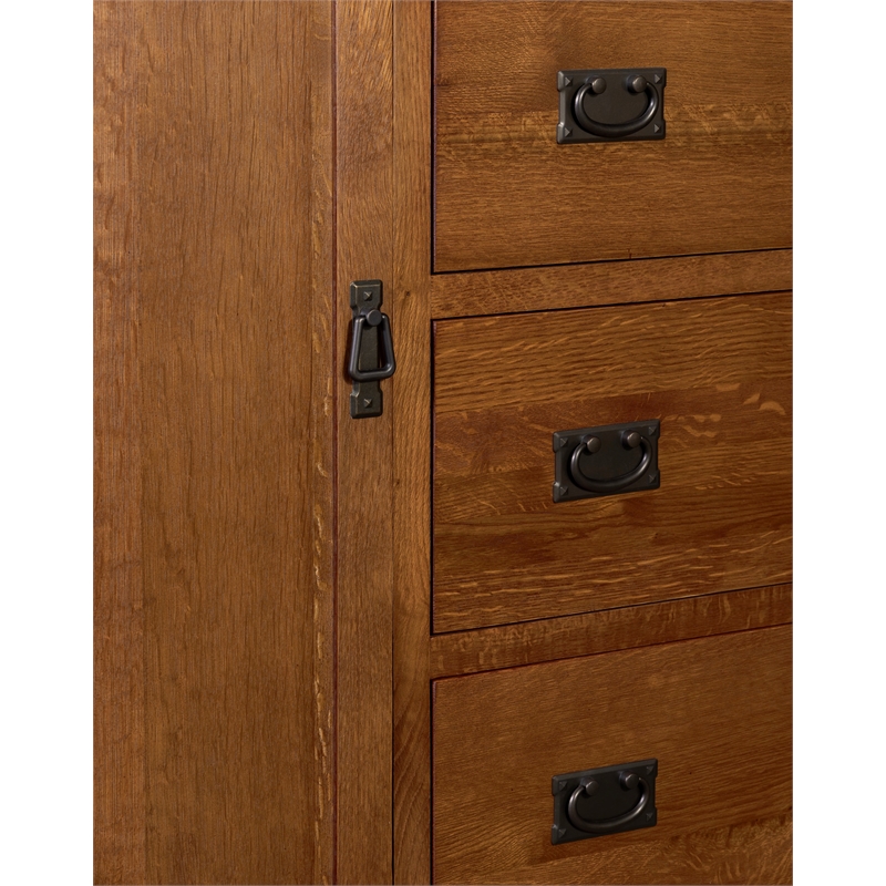 Crafters and Weavers Craftsman 7-Drawer Solid Wood Chest in Cherry