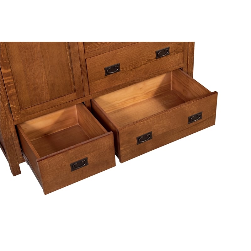 Crafters and Weavers Craftsman 7-Drawer Solid Wood Chest in Cherry