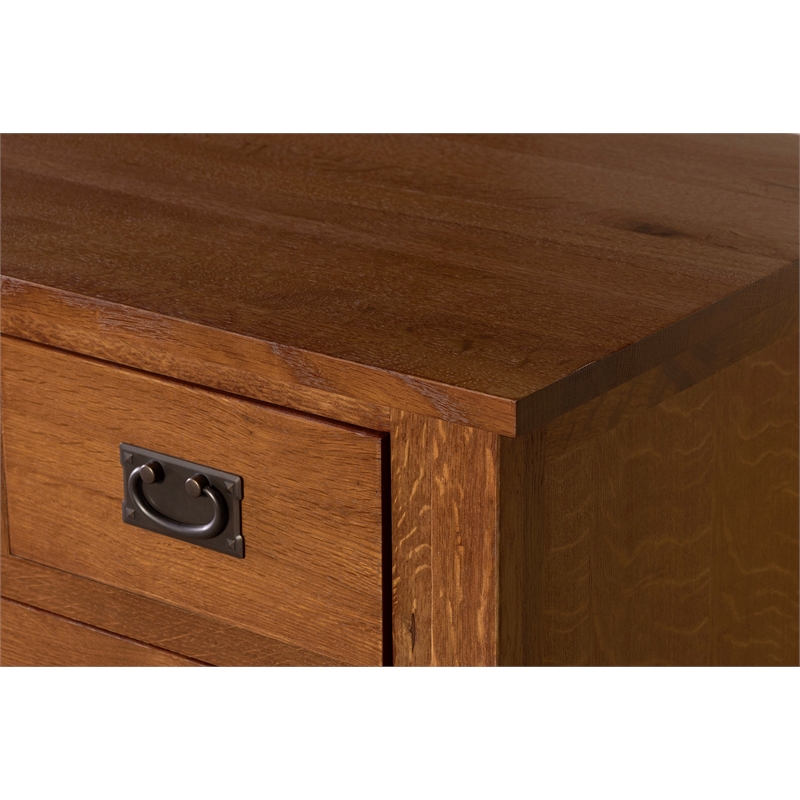 Crafters and Weavers Craftsman 7-Drawer Solid Wood Chest in Cherry