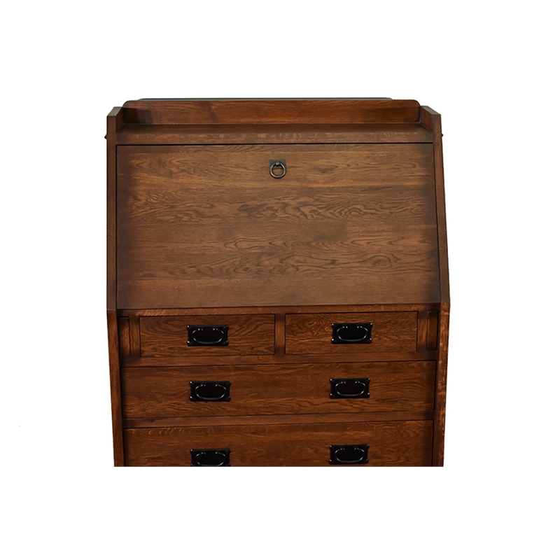 Crafters and Weavers Arts and Crafts Wood Secretary Desk in Brown
