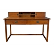 Crafters and Weavers Arts and Crafts Wood Library Table with Hutch in Cherry