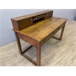 Crafters and Weavers Arts and Crafts Wood Library Table with Hutch in Walnut