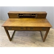 Crafters and Weavers Arts and Crafts Wood Library Table with Hutch in Walnut
