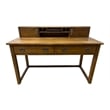 Crafters and Weavers Arts and Crafts Wood Library Table with Hutch in Walnut