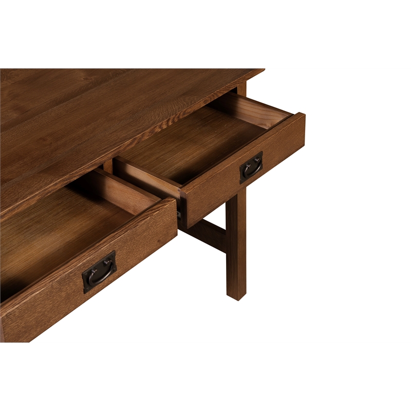 Crafters and Weavers Arts and Crafts Wood Writing Desk in Walnut