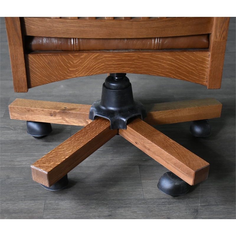 Crafters and Weavers Arts and Crafts Wood Office Chair in Oak