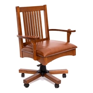 crafters and weavers arts and crafts wood office chair in oak