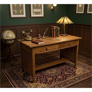 Crafters and Weavers Arts and Crafts 50&quot Wood Writing Desk in Walnut