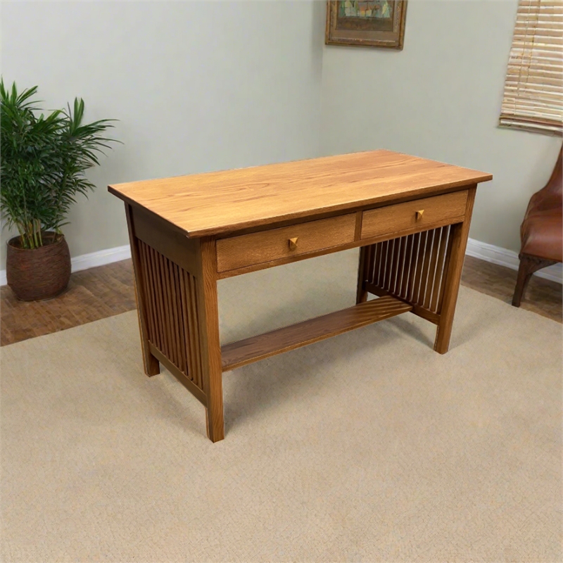 Crafters and Weavers Arts and Crafts Wood Writing Desk in Cherry Oak