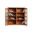 Crafters and Weavers Arts and Crafts Wood Double Door Bookcase in Cherry