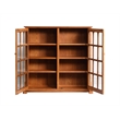 Crafters and Weavers Arts and Crafts Wood Double Door Bookcase in Cherry