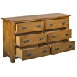 Crafters and Weavers Craftsman Mission 6-Drawer Solid Wood Dresser in Cherry