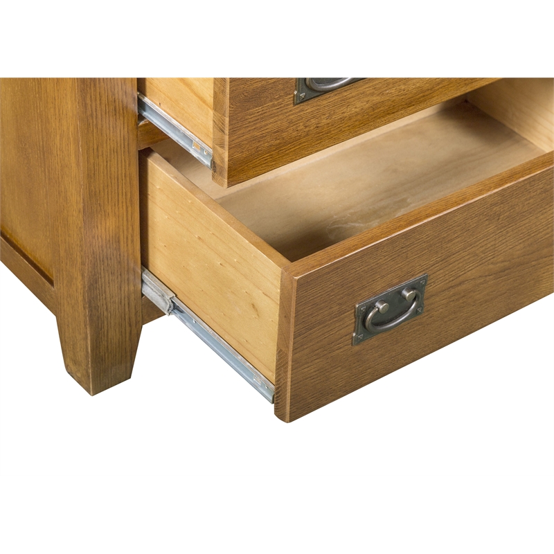 Crafters and Weavers Craftsman Mission 6-Drawer Solid Wood Dresser in Cherry