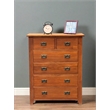 Crafters and Weavers Craftsman Mission 6-Drawer Solid Wood Dresser in Walnut