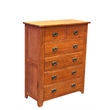 Crafters and Weavers Craftsman Mission 6-Drawer Solid Wood Dresser in Walnut
