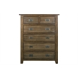 Crafters and Weavers Craftsman Mission 6-Drawer Solid Wood Dresser in Walnut