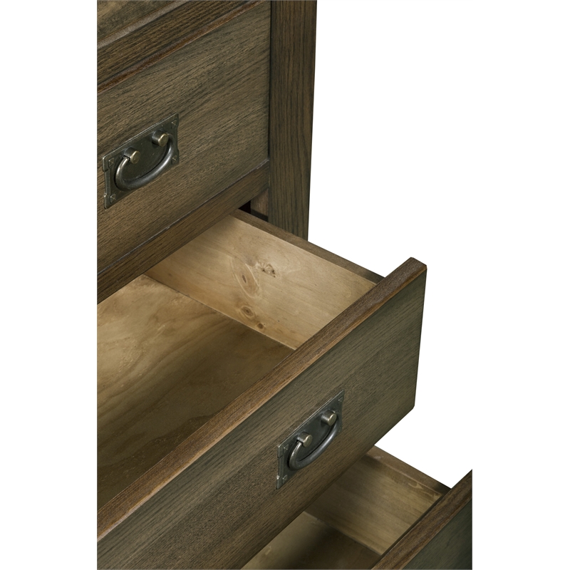 Crafters and Weavers Craftsman Mission 6-Drawer Solid Wood Dresser in Walnut
