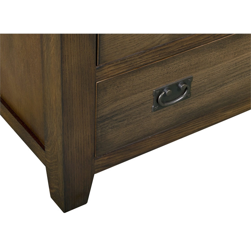 Crafters and Weavers Craftsman Mission 6-Drawer Solid Wood Dresser in Walnut