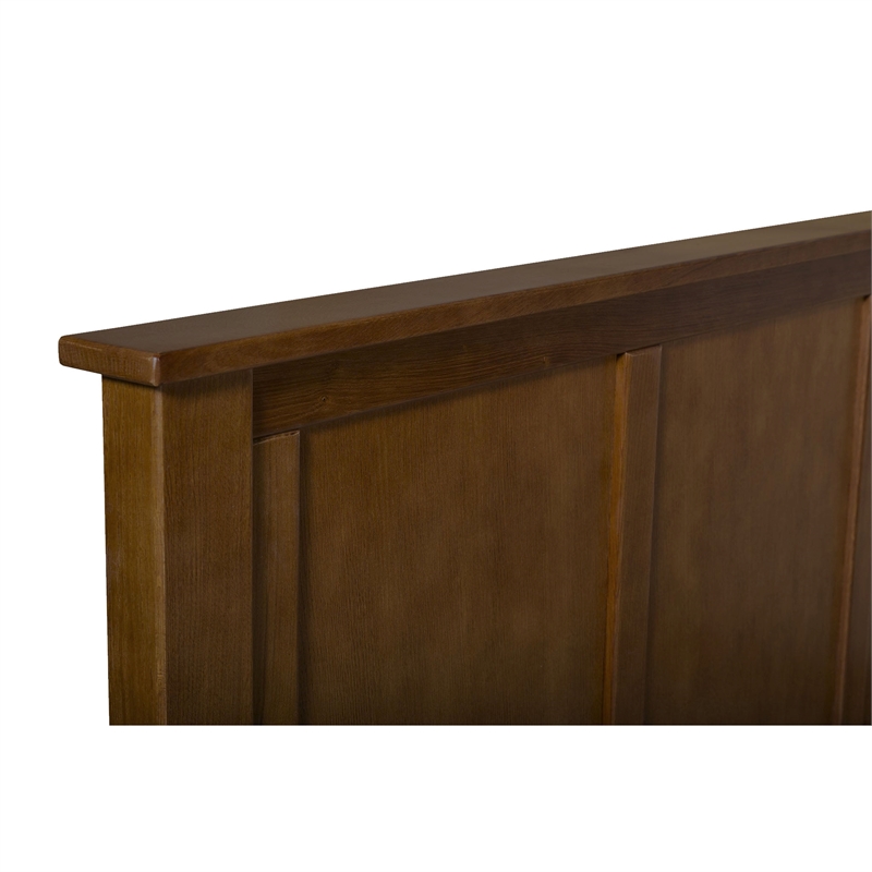 Crafters and Weavers Craftsman Mission Solid Wood Queen Panel Bed in Walnut