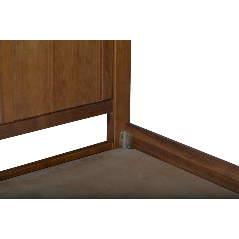 Crafters and Weavers Craftsman Mission Solid Wood Queen Panel Bed in Walnut