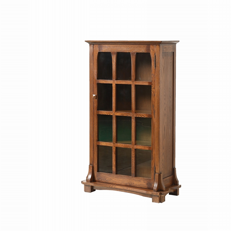 Crafters and Weavers Arts and Crafts Wood Display Bookcase in Cherry