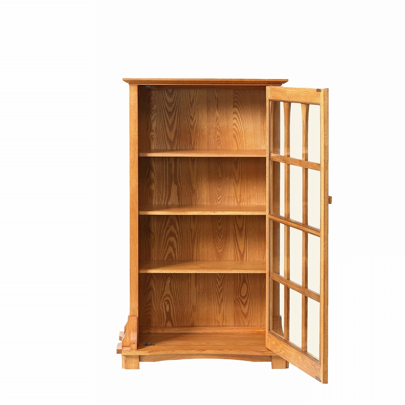 Crafters and Weavers Arts and Crafts Wood Display Bookcase in Cherry