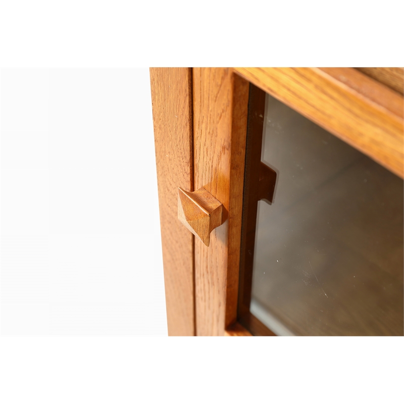 Crafters and Weavers Arts and Crafts Wood Display Bookcase in Cherry