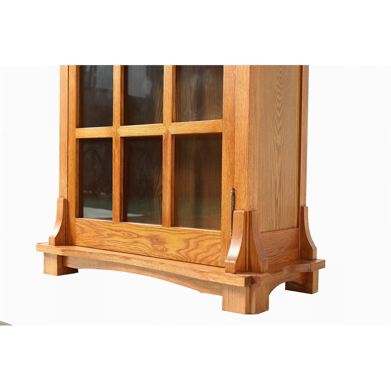 Crafters and Weavers Arts and Crafts Wood Display Bookcase in Cherry