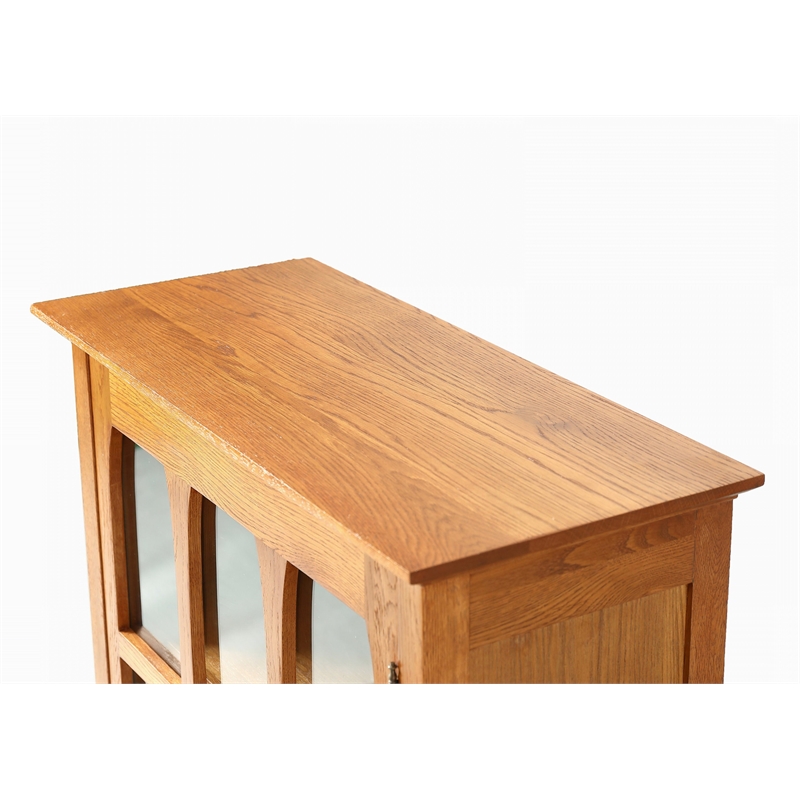 Crafters and Weavers Arts and Crafts Wood Display Bookcase in Cherry